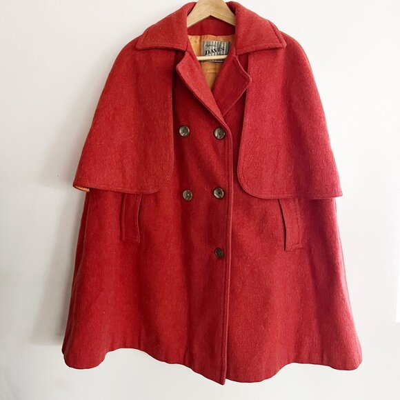 Vintage Mod Wool Cape | Davis of Boston | One Size Fits Most - Picture 3 of 9